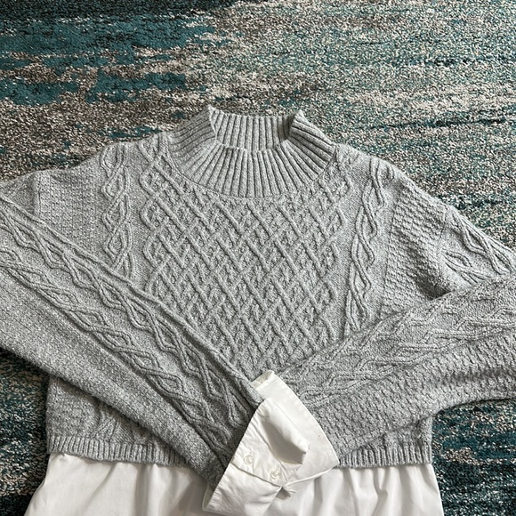 Anthropologie Maeve Women's Cable-Knit Layered Sweater - Picture 4 of 11